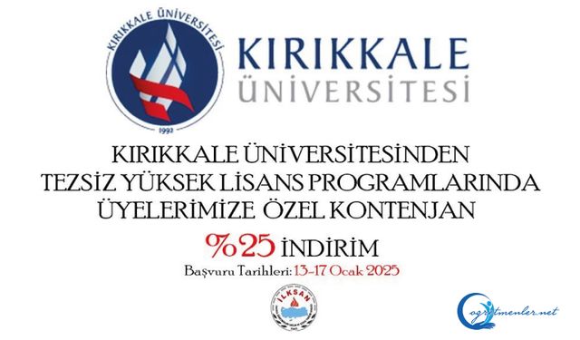 Kırıkkale Üniversitesi Bahar Dönemi Lisansüstü Programlarının Başvuruları Başlıyor