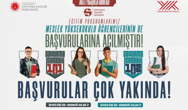 Savunma Sanayii Eğitim Programlarına meslek yüksekokulu öğrencileri de başvurabiliyor