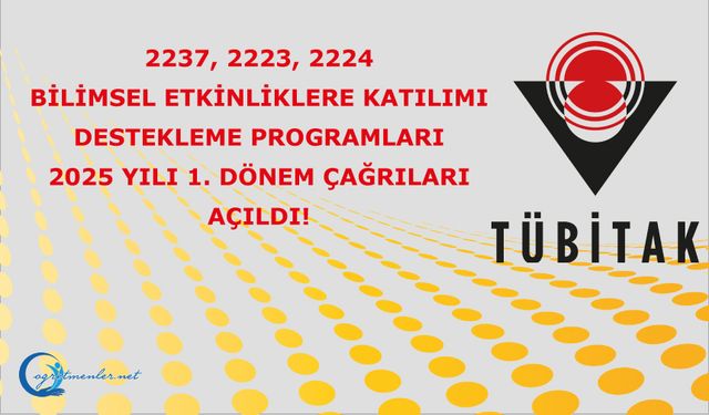 Bilimsel Etkinliklere Katılımı Destekleme Programları 2025 Yılı 1. Dönem Çağrıları Açıldı!