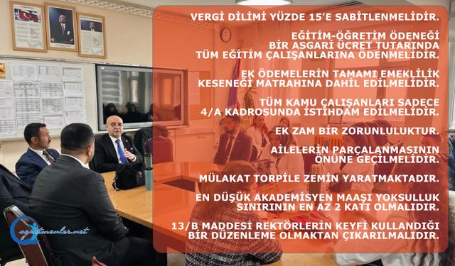 Eğitim-Öğretim Ödeneği bir asgari ücret tutarında tüm eğitim çalışanlarına ödenmeli