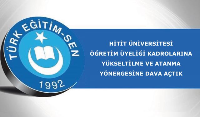 Hitit Üniversitesi Öğretim Üyeliği Kadrolarına Yükseltilme Ve Atanma Yönergesine Dava Açtık