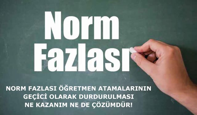 Norm Fazlası Öğretmen Atamalarının Geçici Olarak Durdurulması Ne Kazanım Ne de Çözümdür!