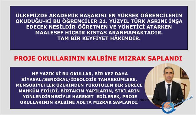 Proje okullarının kalbine adeta mızrak saplandı