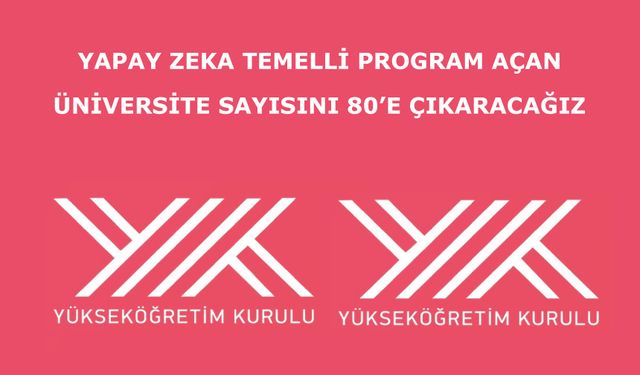 Yapay zeka temelli program açan üniversite sayısını 80’e çıkaracağız