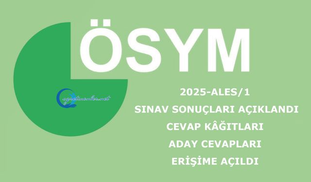 2025-ALES/1: Sınav Sonuçları Açıklandı, Cevap Kâğıtları ve Aday Cevapları Erişime Açıldı