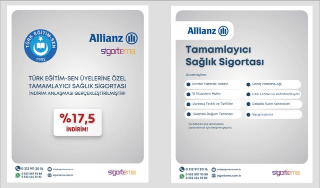 Üyelerimize Özel Tamamlayıcı Sağlık Sigortası Anlaşması