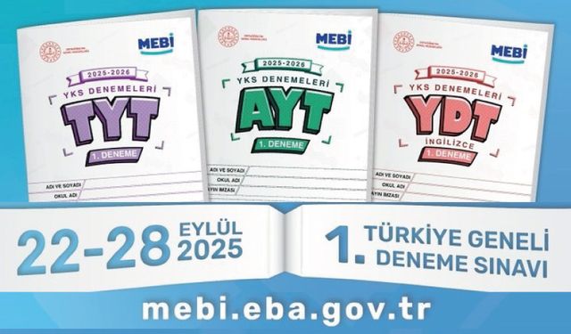 22–28 Eylül’de 1. Türkiye Geneli Deneme Sınavı seni bekliyor!