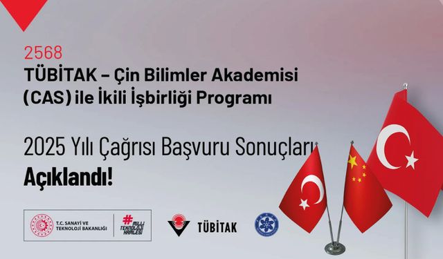 2568–Çin Bilimler Akademisi (CAS) ile İkili İşbirliği Programı 2025 Yılı Çağrısı Başvuru Sonuçları Açıklandı