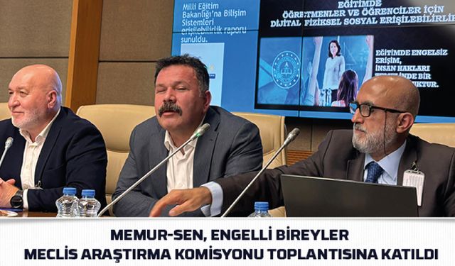 Memur-Sen, Engelli Bireyler Meclis Araştırma Komisyonu Toplantısına Katıldı