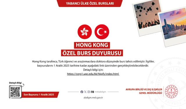 Hong Kong Doktora Bursu Duyurusu