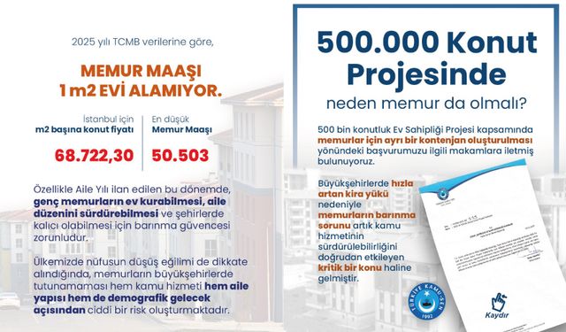 Memur maaşı bir metrekare ev alamıyor