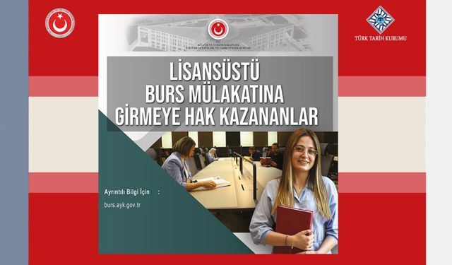 Lisansüstü Bursu Mülakata hak kazananlar açıklandı