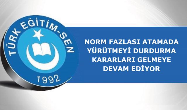 Norm Fazlası Atamada Yürütmeyi Durdurma Kararları Gelmeye Devam Ediyor