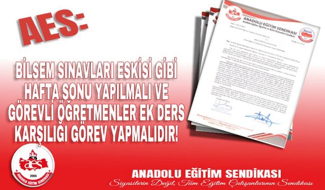 BİLSEM ön değerlendirme sınavlarının hafta sonu yapılsın