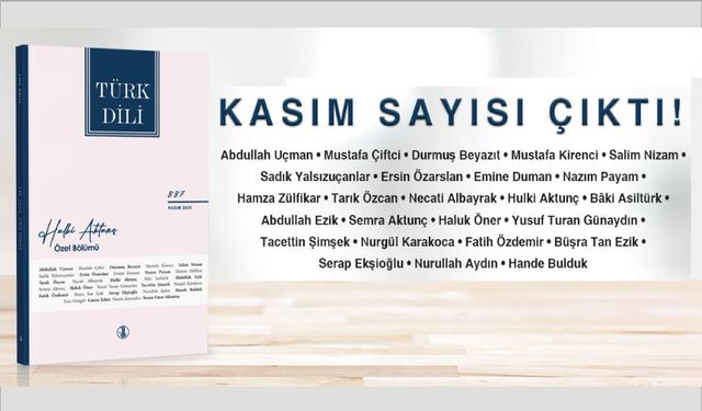Türk Dili’nin Kasım Sayısı Yayımlandı