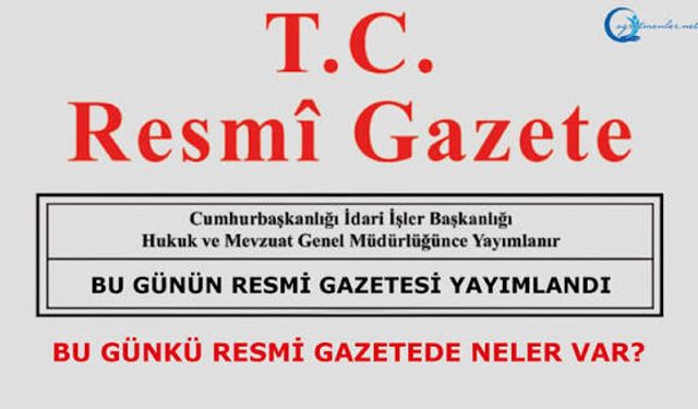12 Aralık 2025 Tarihli ve 33105 Sayılı Resmî Gazete