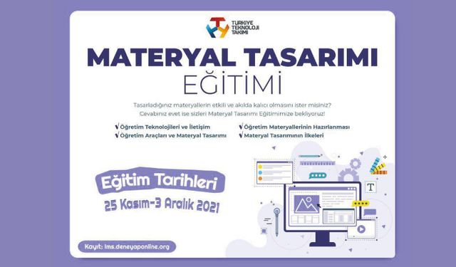 Materyal Tasarımı Eğitimimiz İçin Kayıtlar Başladı!