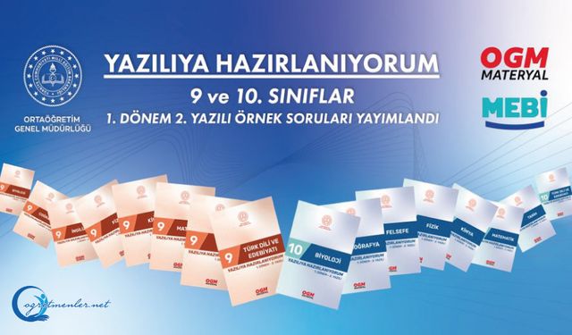 9 ve 10. sınıflar 1. Dönem 2. Örnek Yazılı Soruları yayımlandı!
