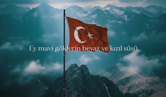 Bayrak, onun kaleminde şiir oldu