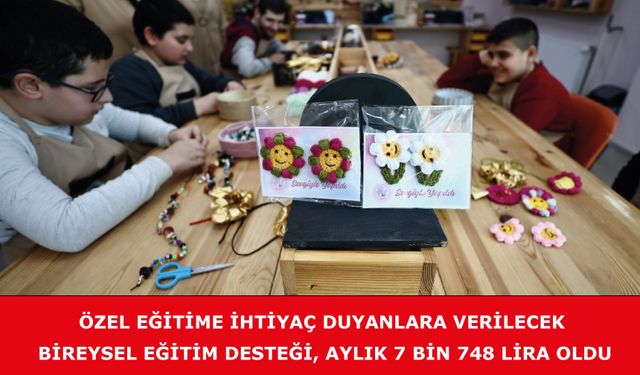 Özel Eğitime İhtiyaç Duyanlara Verilecek Bireysel Eğitim Desteği, Aylık 7 Bin 748 Lira Oldu