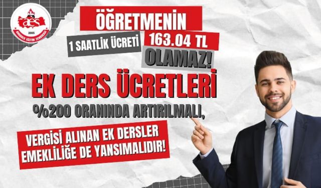 Öğretmenin 1 Saatlik Ücreti 163.04 TL Olamaz