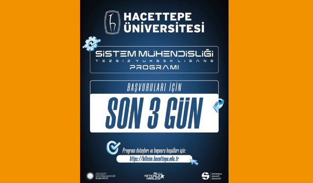 Sistem Mühendisliği Tezsiz Yüksek Lisans Programı Başvuruları için son gün!