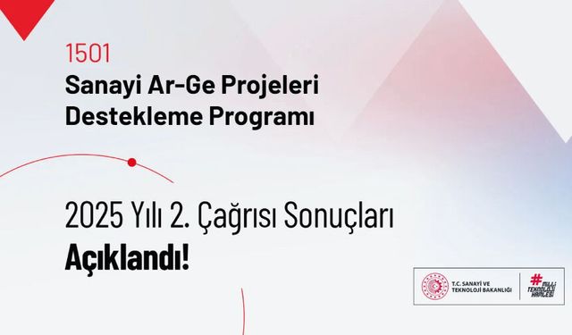 1501-Sanayi Ar-Ge Projeleri Destekleme Programı 2025-2 Çağrısı Sonuçları Açıklandı