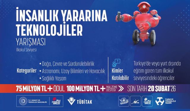 İnsanlık Yararına Teknolojiler Yarışmamıza (İlkokul Seviyesi) başvurularınızı bekliyoruz!