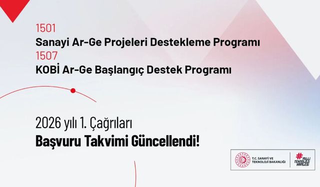 Sanayi Ar-Ge Destek Programı ve KOBİ Ar-Ge Başlangıç Destek Programı Başvuru Takvimi Güncellendi