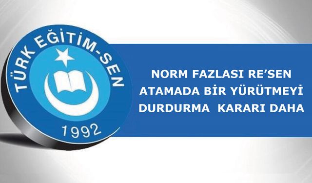 Norm Fazlası Re’sen Atamada Bir Yürütmeyi Durdurma  Kararı Daha