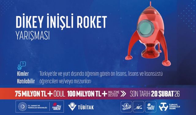 Dikey İnişli Roket Yarışmamıza başvurularınızı bekliyoruz!