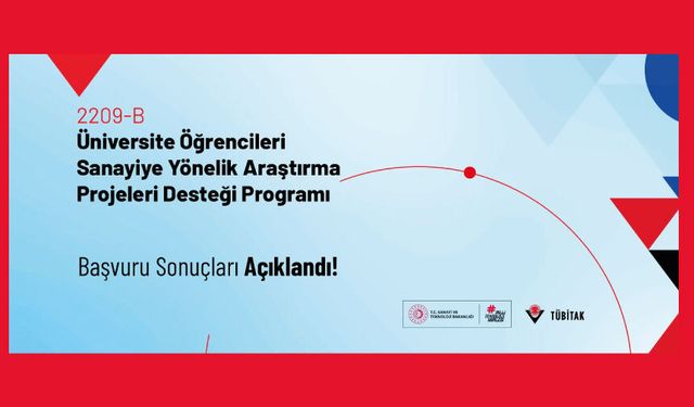 2209-B Üniversite Öğrencileri Sanayiye Yönelik Araştırma Projeleri Desteği Programı Başvuru Sonuçları Açıklandı