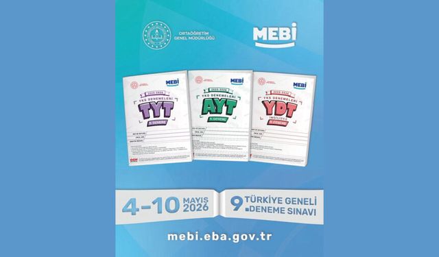 9. Türkiye Geneli Deneme Sınavı MEBİ’de yayında