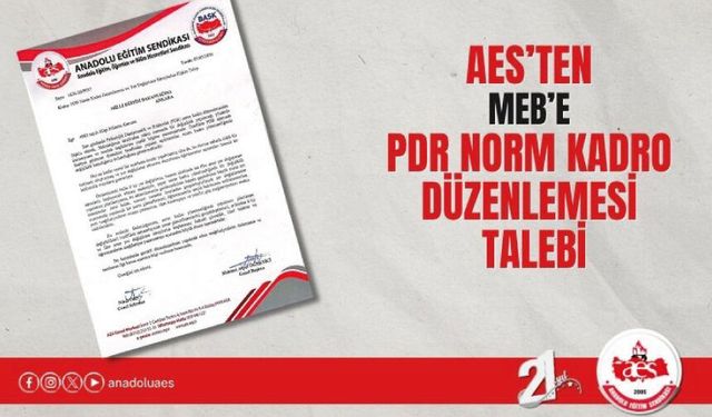 AES’ten MEB’e PDR Norm Kadro Düzenlemesi Talebi
