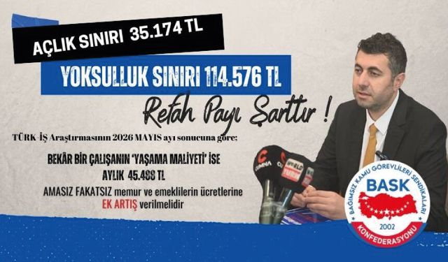 AÇLIK SINIRI 35.174 TL, YOKSULLUK SINIRI 114.576 TL OLMUŞKEN REFAH PAYI ŞARTTIR!