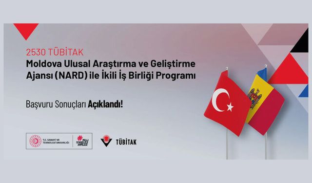 2530–Moldova Ulusal Araştırma ve Geliştirme Ajansı (NARD) ile İkili İşbirliği Programı Başvuru Sonuçları Açıklandı!