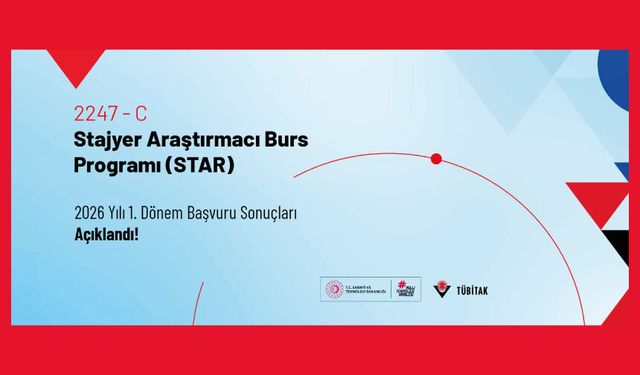 2247-C Stajyer Araştırmacı Burs Programı (STAR) 2026 Yılı 1. Dönem Başvuru Sonuçları Açıklandı!