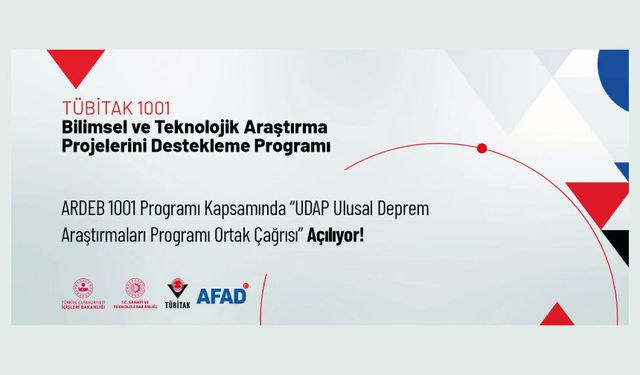 ARDEB 1001 Programı Kapsamında “UDAP Ulusal Deprem Araştırmaları Programı Ortak Çağrısı” Açılıyor