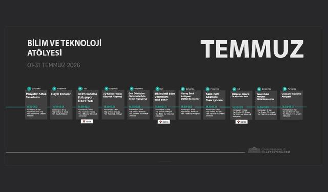 Bilim ve Teknoloji Atölyeleri Temmuz Ayı Etkinlik Takvimi