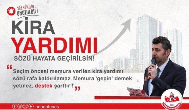 SEÇİM ÖNCESİ VERİLEN "KİRA YARDIMI" SÖZÜ HAYATA GEÇSİN