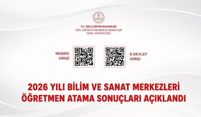 Bilim ve Sanat Merkezlerine (BİLSEM) Öğretmen Atama Sonuçları