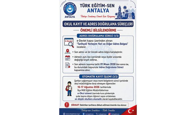 Okul Kayıt ve Adres Doğrulama Süreçleri