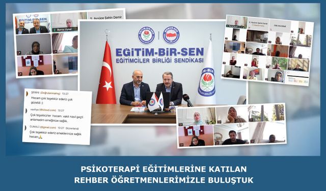PSİKOTERAPİ EĞİTİMLERİNE KATILAN REHBER ÖĞRETMENLERİMİZLE BULUŞTUK