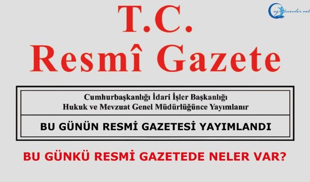 19 Ağustos 2026 Tarihli ve 33345 Sayılı Resmî Gazete