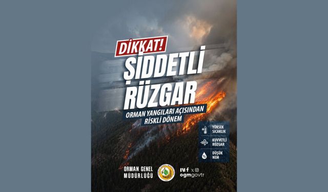 Orman yangını riski çok