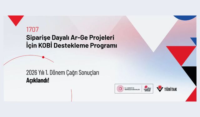 1707–Sipariş Ar-Ge 2026 Yılı 1. Dönem Çağrı Sonuçları Açıklandı