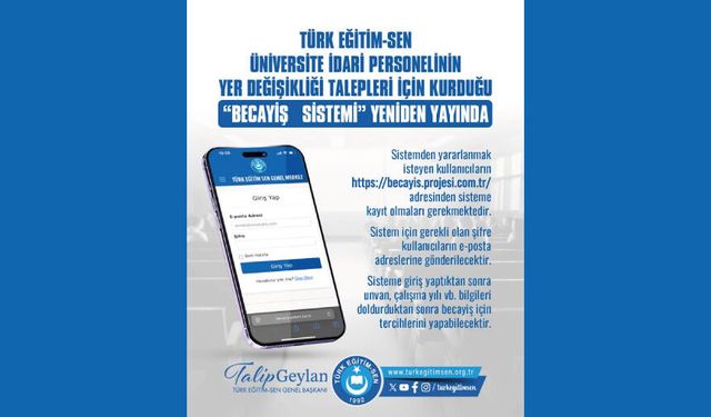 “Becayiş Sistemi” yeniden yayında...