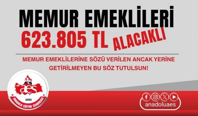 ÖĞRETİCİ: MEMUR EMEKLİLERİ 623.805 TL ALACAKLIDIR!