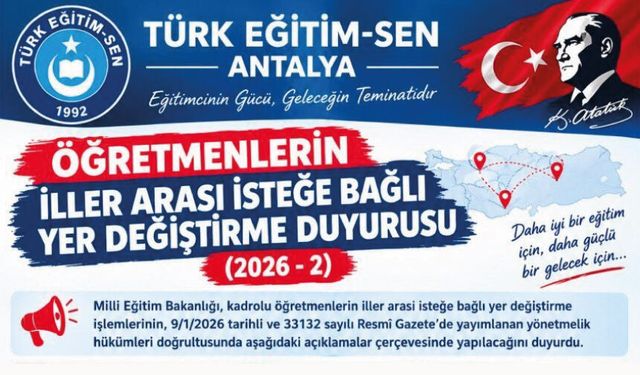 Öğretmenlerin İller Arası İsteğe Bağlı Yer Değiştirme Başvuruları Nasıl Yapılacak?