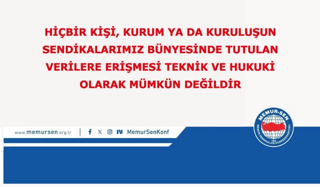 MEMUR SEN'den üye bilgileri açıklaması